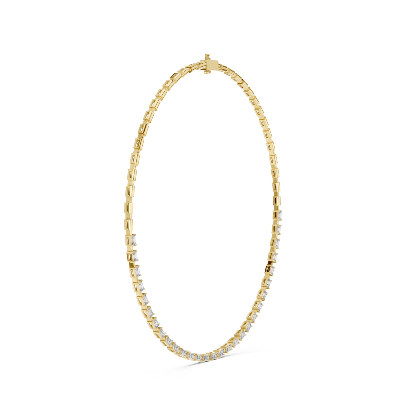 14k Yellow Gold Emerald Lab-Grown Diamond Engagement Necklace for Women | Pure Carat