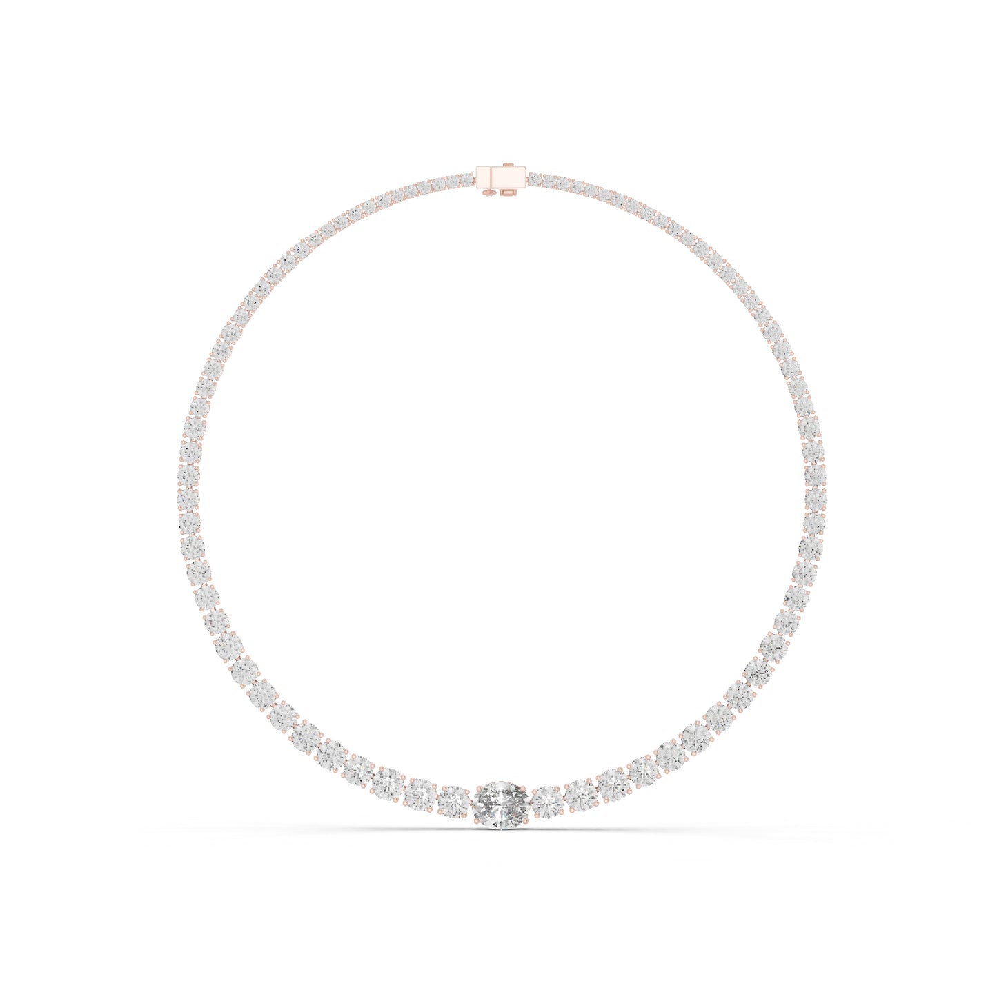 18k Yellow Gold Oval/Round Lab-Grown Diamond Everyday Wear Necklace for Women | Pure Carat