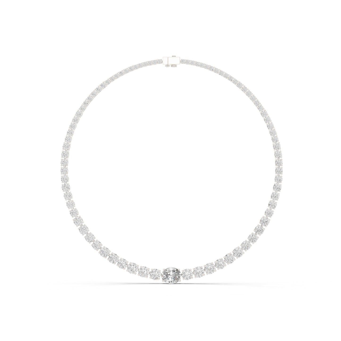18k Yellow Gold Oval/Round Lab-Grown Diamond Everyday Wear Necklace for Women | Pure Carat