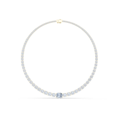 18k Yellow Gold Oval/Round Lab-Grown Diamond Everyday Wear Necklace for Women | Pure Carat