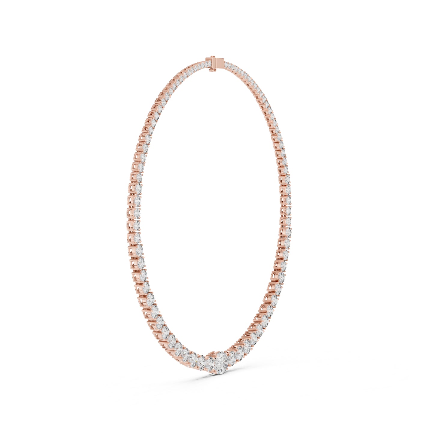 18k Yellow Gold Oval/Round Lab-Grown Diamond Everyday Wear Necklace for Women | Pure Carat