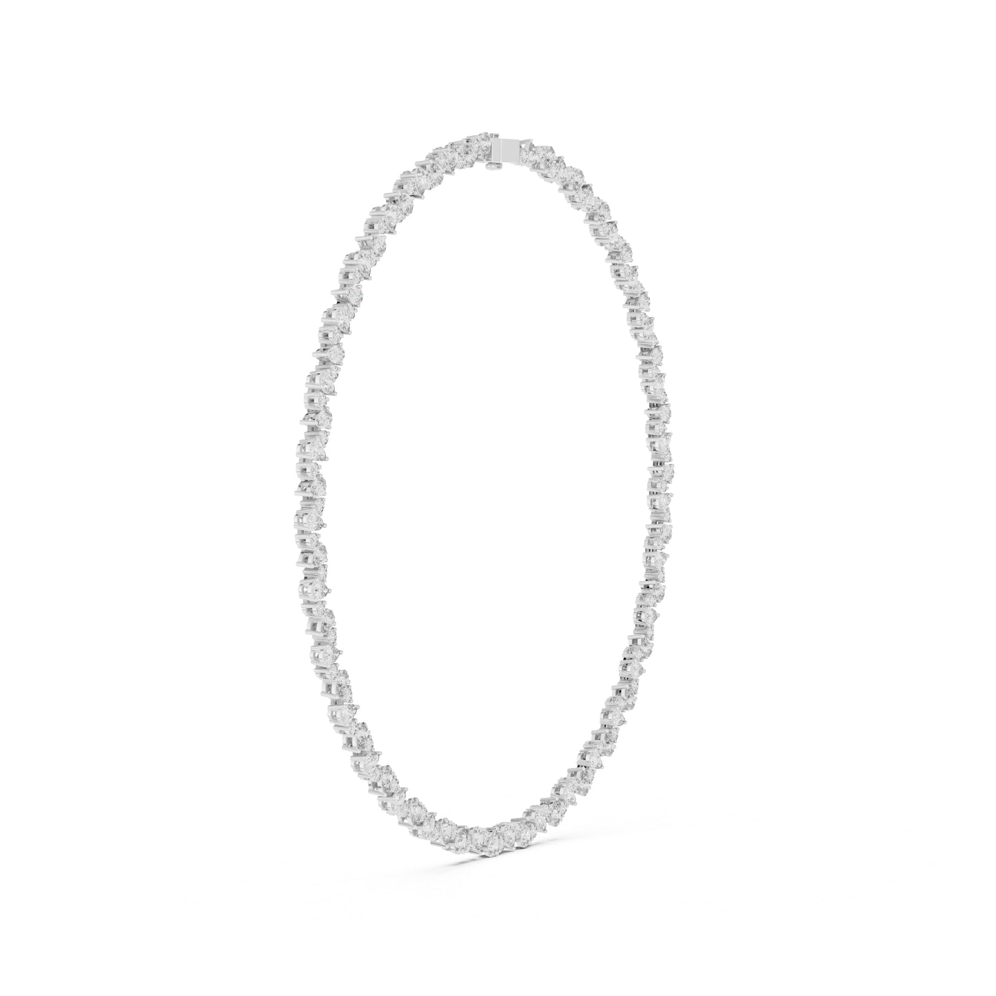 14k White Gold Pear/Round Lab-Grown Diamond Anniversary Gift Necklace | Pure Carat