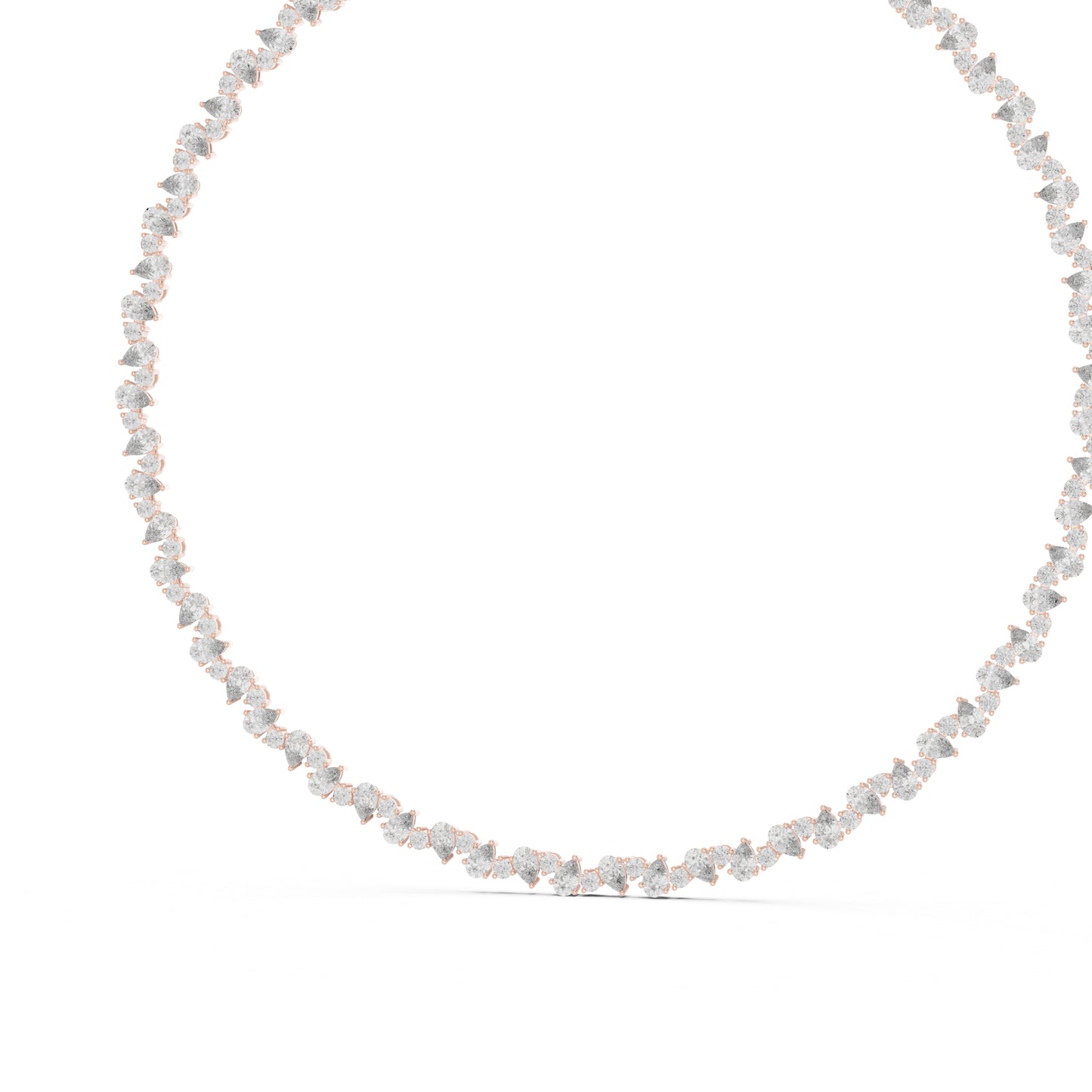 14k White Gold Pear/Round Lab-Grown Diamond Anniversary Gift Necklace | Pure Carat