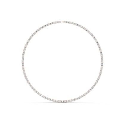 18k Rose Gold Emerald/Round Lab-Grown Diamond Bridal Necklace for Women | Pure Carat