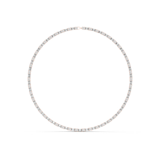 18k Rose Gold Emerald/Round Lab-Grown Diamond Bridal Necklace for Women | Pure Carat