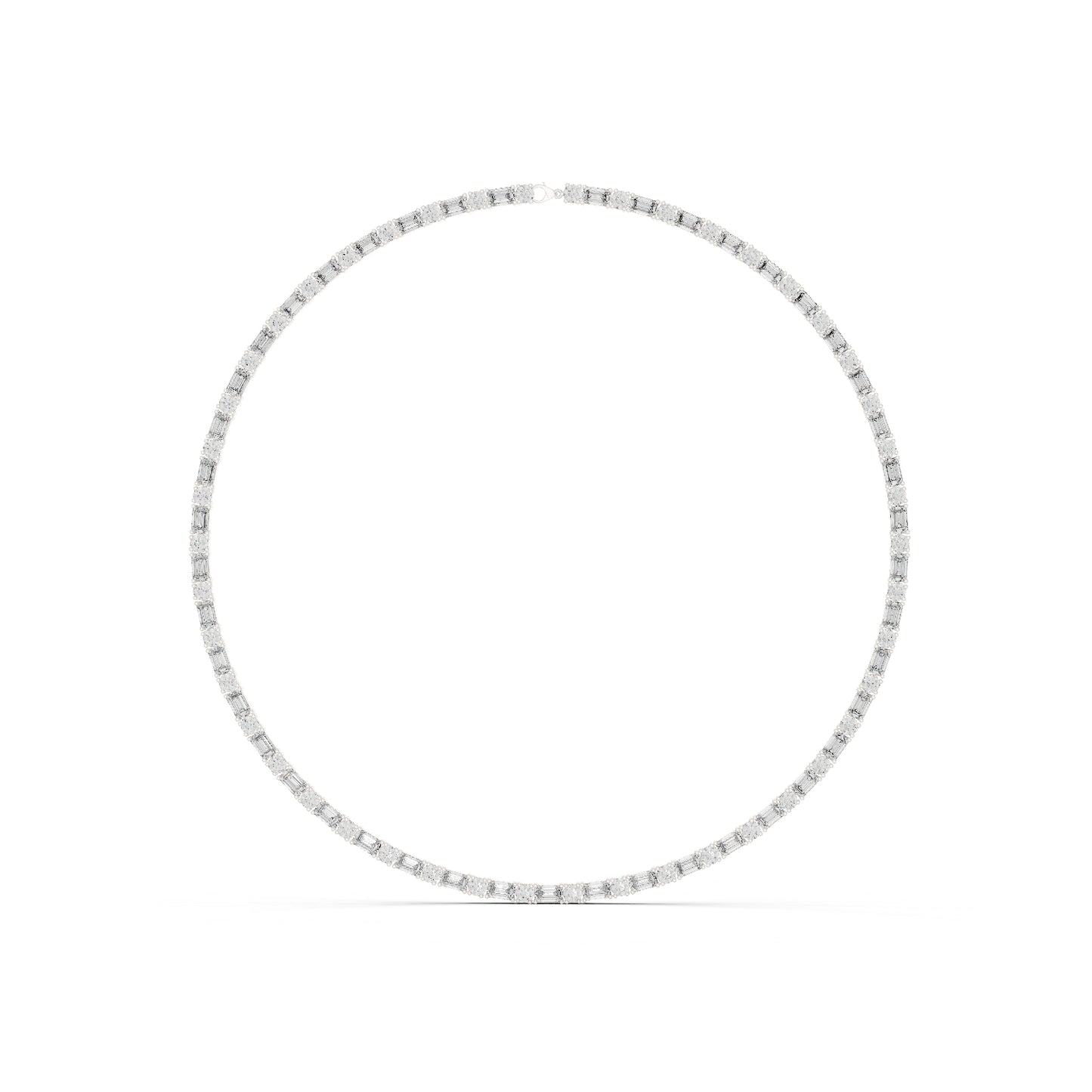 18k Rose Gold Emerald/Round Lab-Grown Diamond Bridal Necklace for Women | Pure Carat