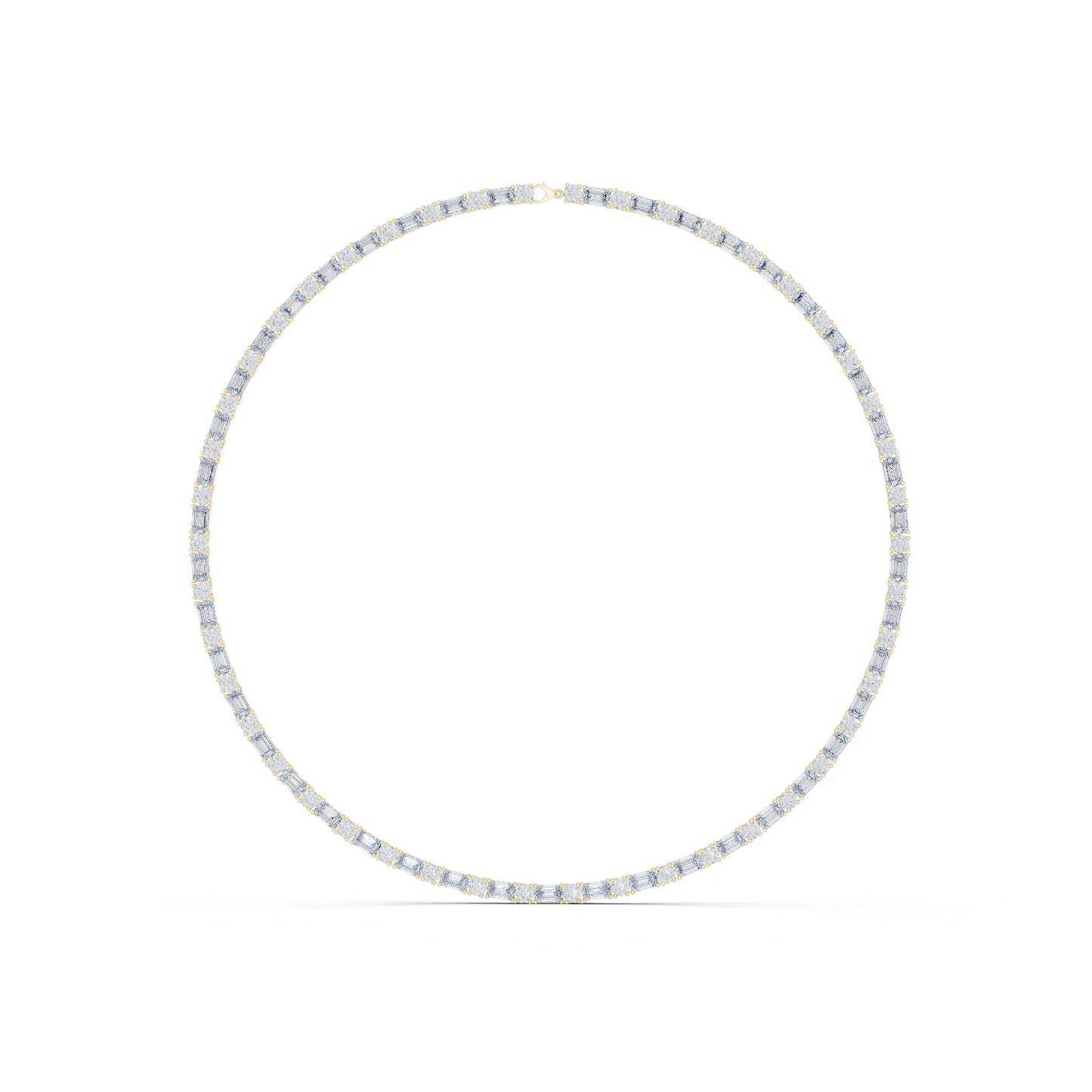 18k Rose Gold Emerald/Round Lab-Grown Diamond Bridal Necklace for Women | Pure Carat