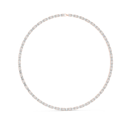 18k Rose Gold Emerald/Round Lab-Grown Diamond Bridal Necklace for Women | Pure Carat