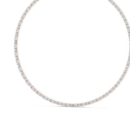 18k Rose Gold Emerald/Round Lab-Grown Diamond Bridal Necklace for Women | Pure Carat