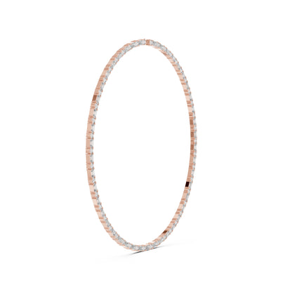 18k Rose Gold Emerald/Round Lab-Grown Diamond Bridal Necklace for Women | Pure Carat