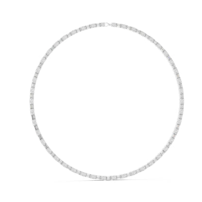 18k Rose Gold Emerald/Round Lab-Grown Diamond Bridal Necklace for Women | Pure Carat