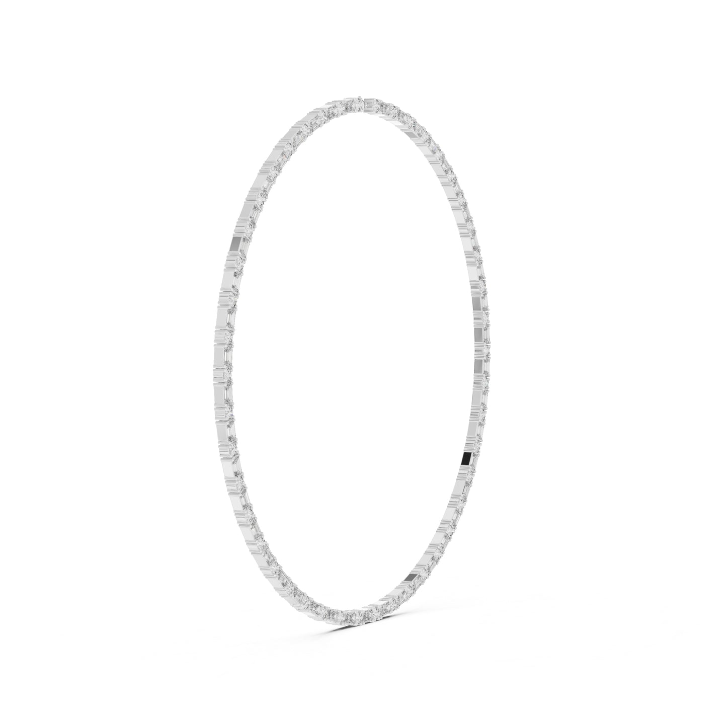 18k Rose Gold Emerald/Round Lab-Grown Diamond Bridal Necklace for Women | Pure Carat