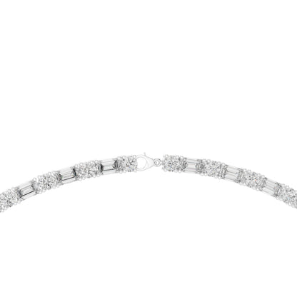 18k Rose Gold Emerald/Round Lab-Grown Diamond Bridal Necklace for Women | Pure Carat