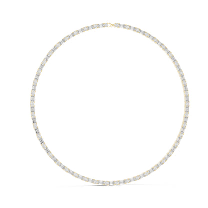 18k Rose Gold Emerald/Round Lab-Grown Diamond Bridal Necklace for Women | Pure Carat