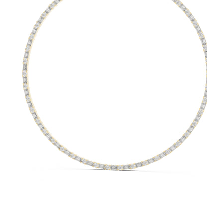 18k Rose Gold Emerald/Round Lab-Grown Diamond Bridal Necklace for Women | Pure Carat