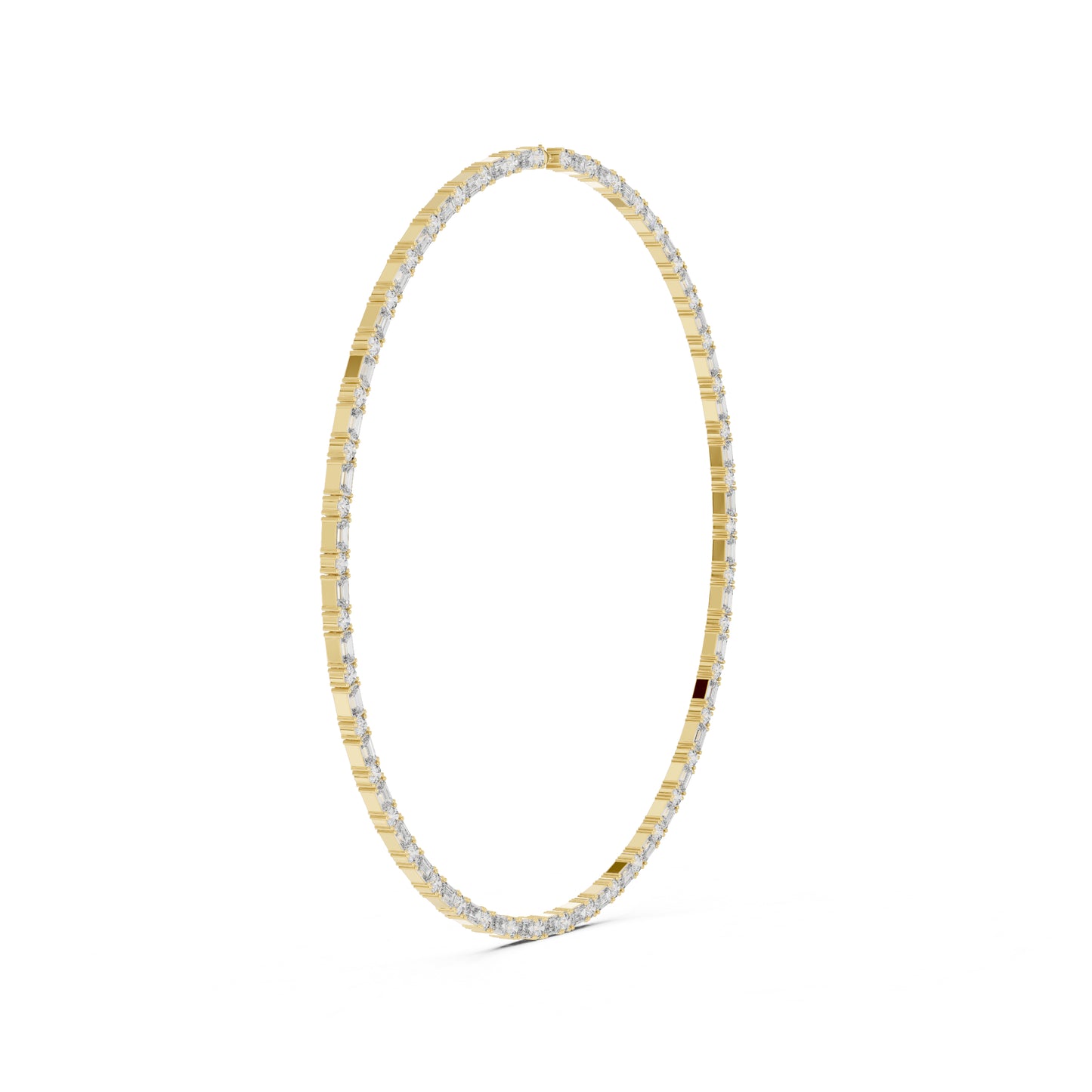 18k Rose Gold Emerald/Round Lab-Grown Diamond Bridal Necklace for Women | Pure Carat