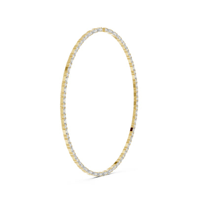 18k Rose Gold Emerald/Round Lab-Grown Diamond Bridal Necklace for Women | Pure Carat