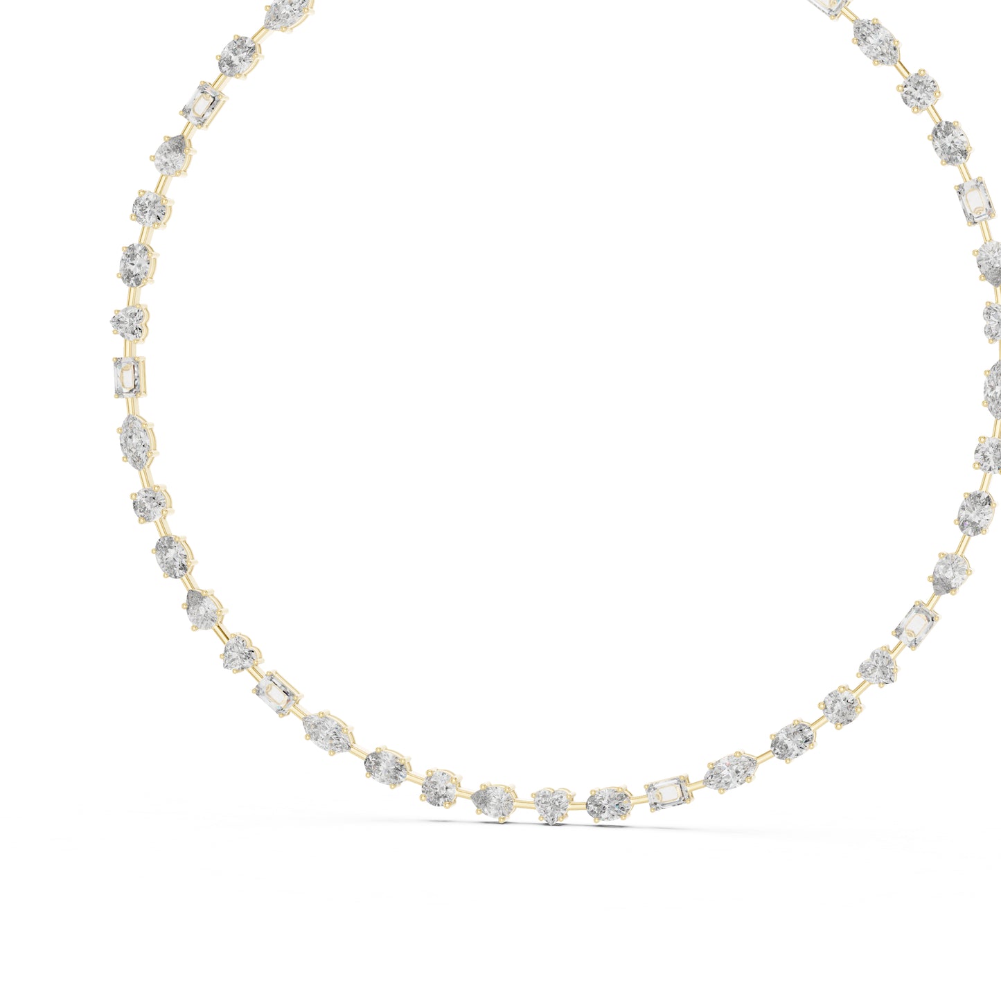 18k Yellow Gold Heart/Oval/Marquise/Emerald Lab-Grown Diamond Wedding Necklace | Pure Carat