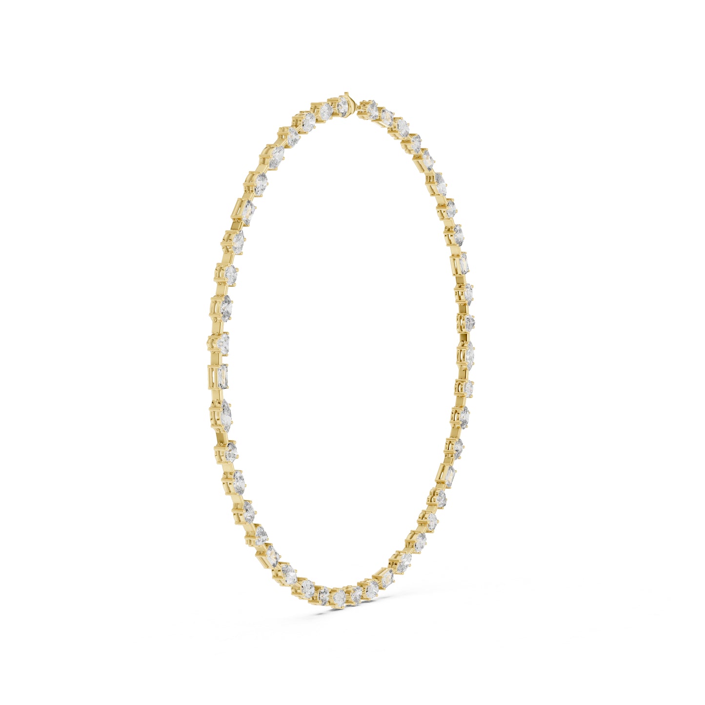 18k Yellow Gold Heart/Oval/Marquise/Emerald Lab-Grown Diamond Wedding Necklace | Pure Carat