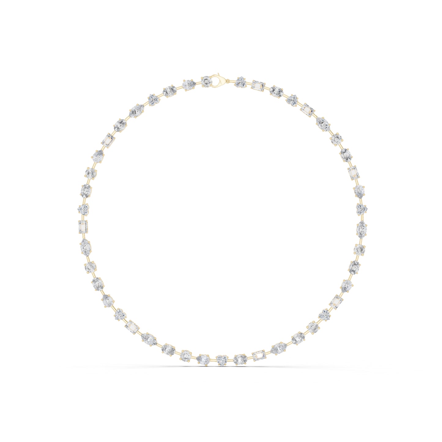 18k Yellow Gold Heart/Oval/Marquise/Emerald Lab-Grown Diamond Wedding Necklace | Pure Carat