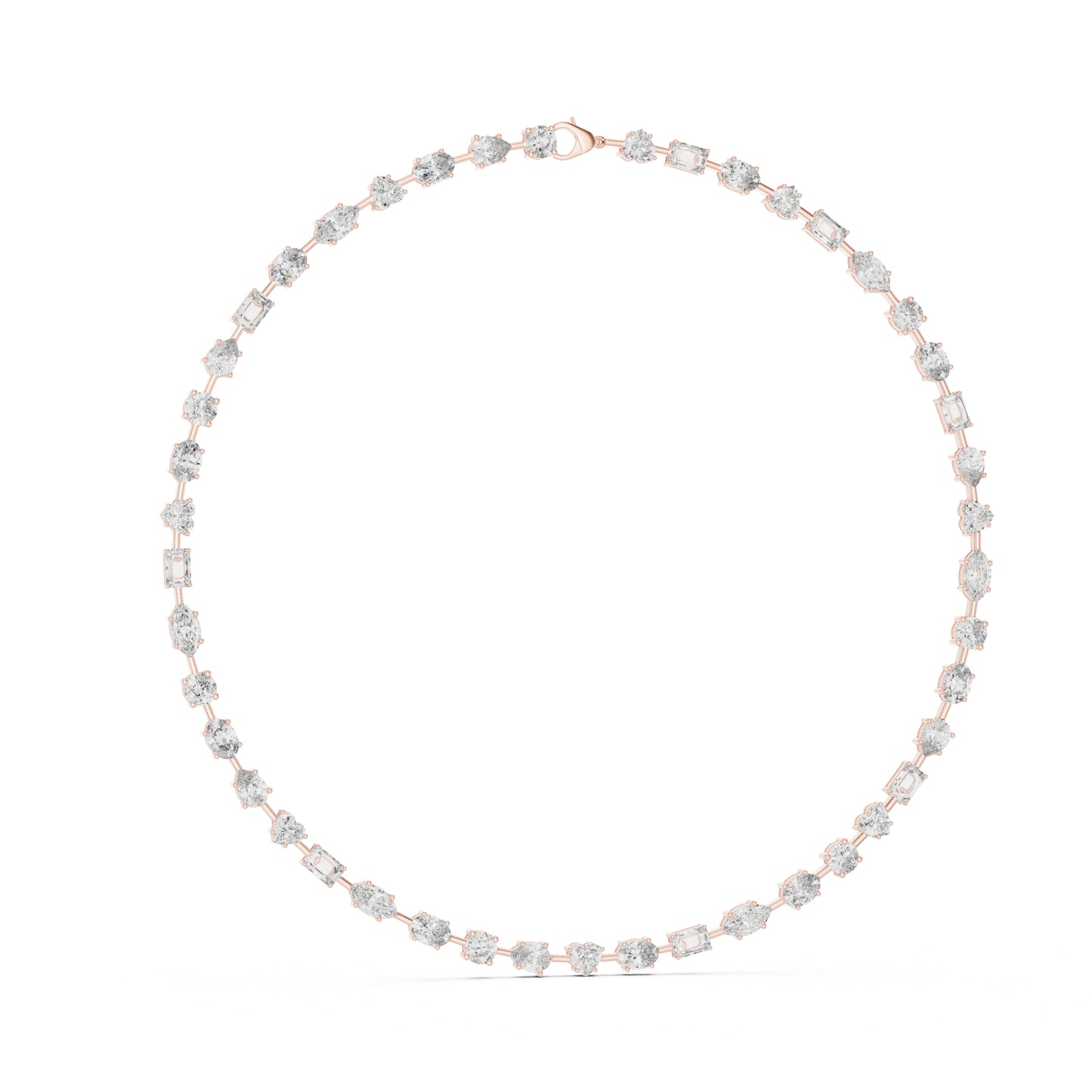 18k Yellow Gold Heart/Oval/Marquise/Emerald Lab-Grown Diamond Wedding Necklace | Pure Carat