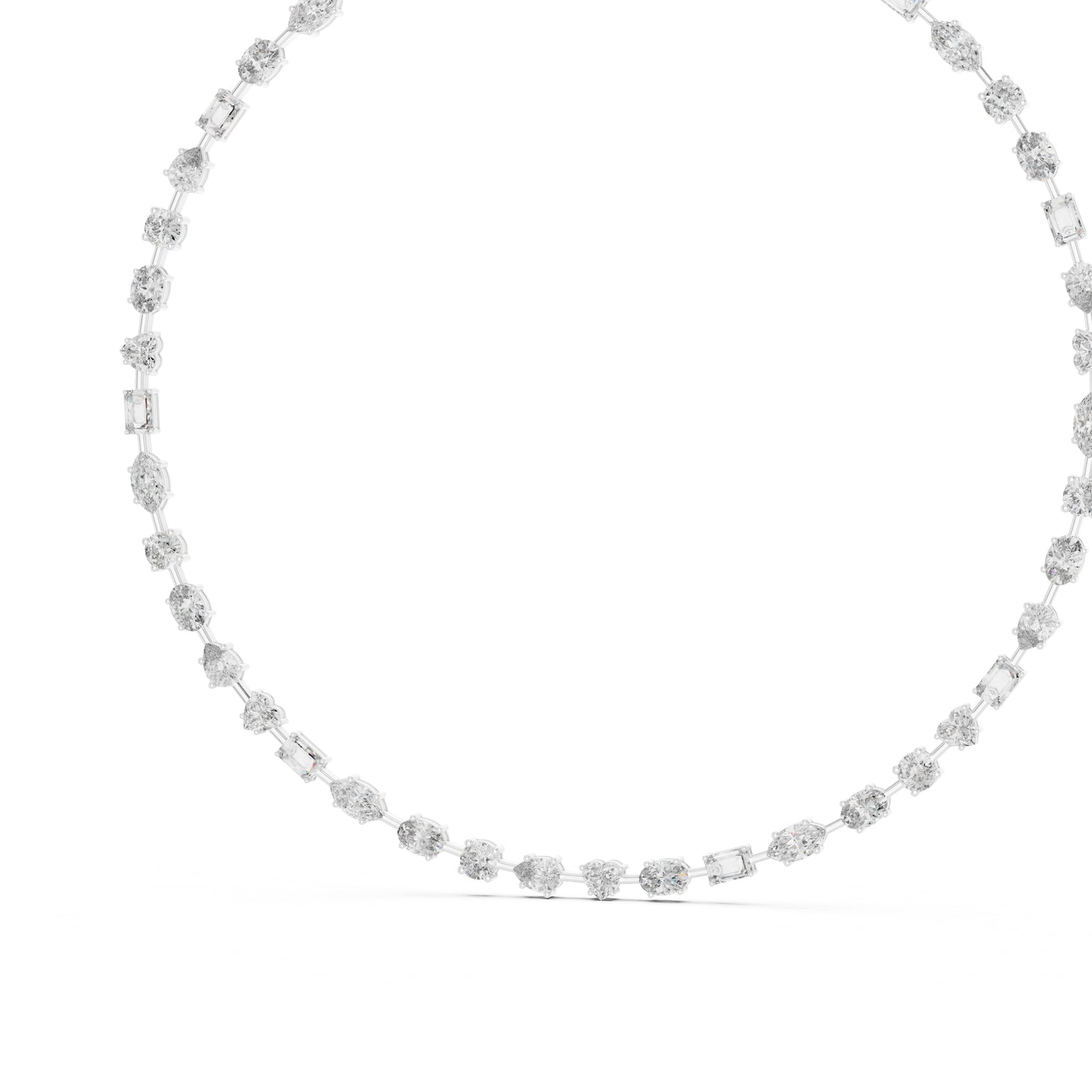 18k Yellow Gold Heart/Oval/Marquise/Emerald Lab-Grown Diamond Wedding Necklace | Pure Carat