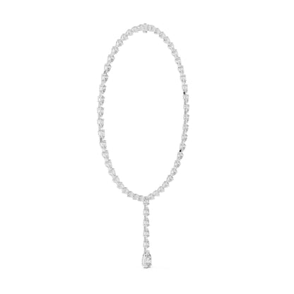 14k Rose Gold Pear Lab-Grown Diamond Party Wear Necklace for Women | Pure Carat