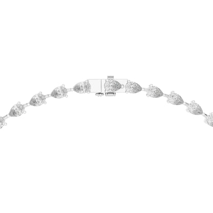 14k Rose Gold Pear Lab-Grown Diamond Party Wear Necklace for Women | Pure Carat