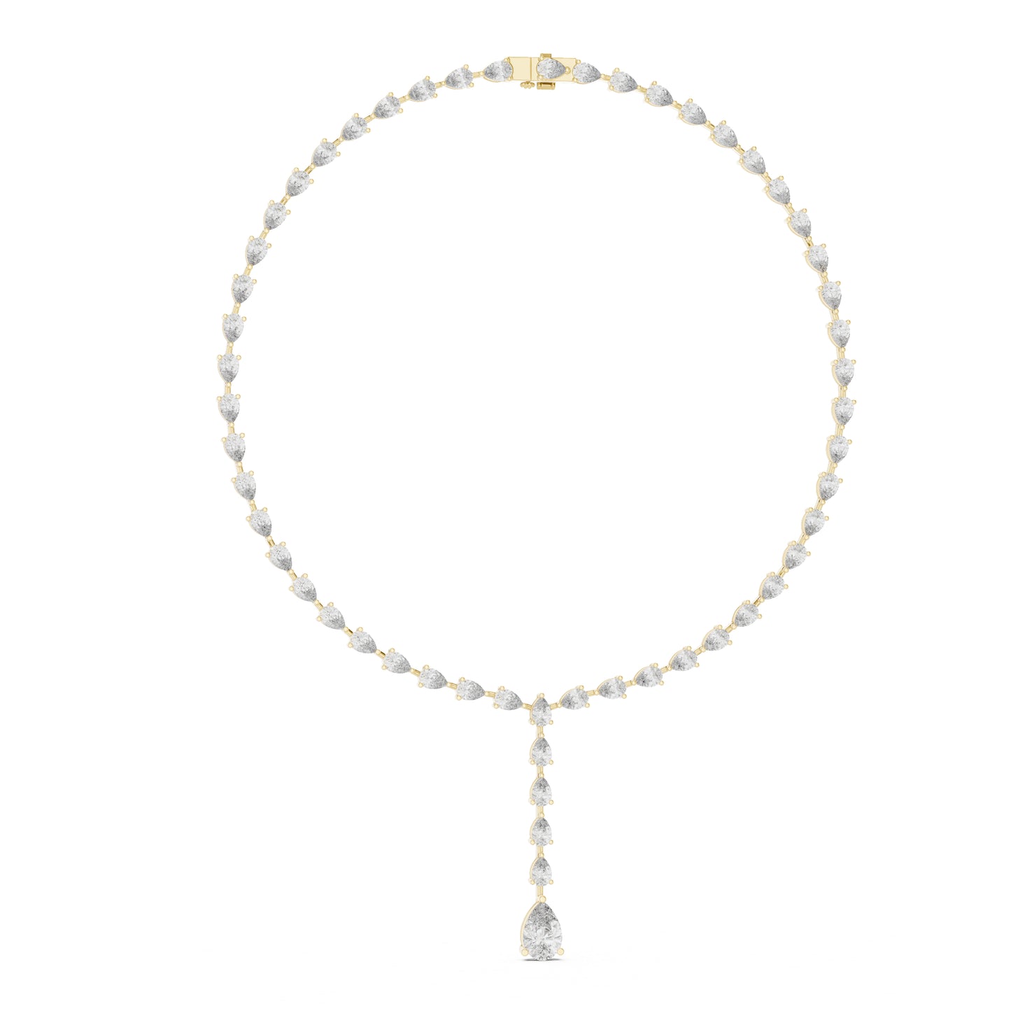 14k Rose Gold Pear Lab-Grown Diamond Party Wear Necklace for Women | Pure Carat