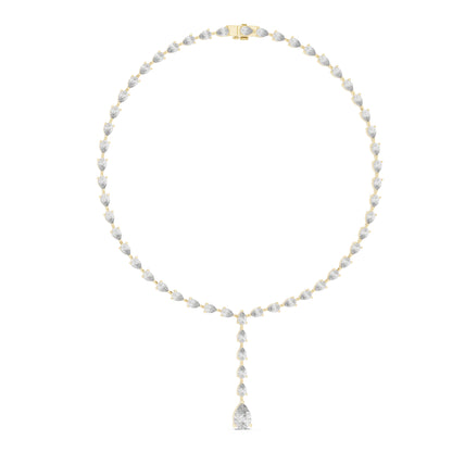 14k Rose Gold Pear Lab-Grown Diamond Party Wear Necklace for Women | Pure Carat