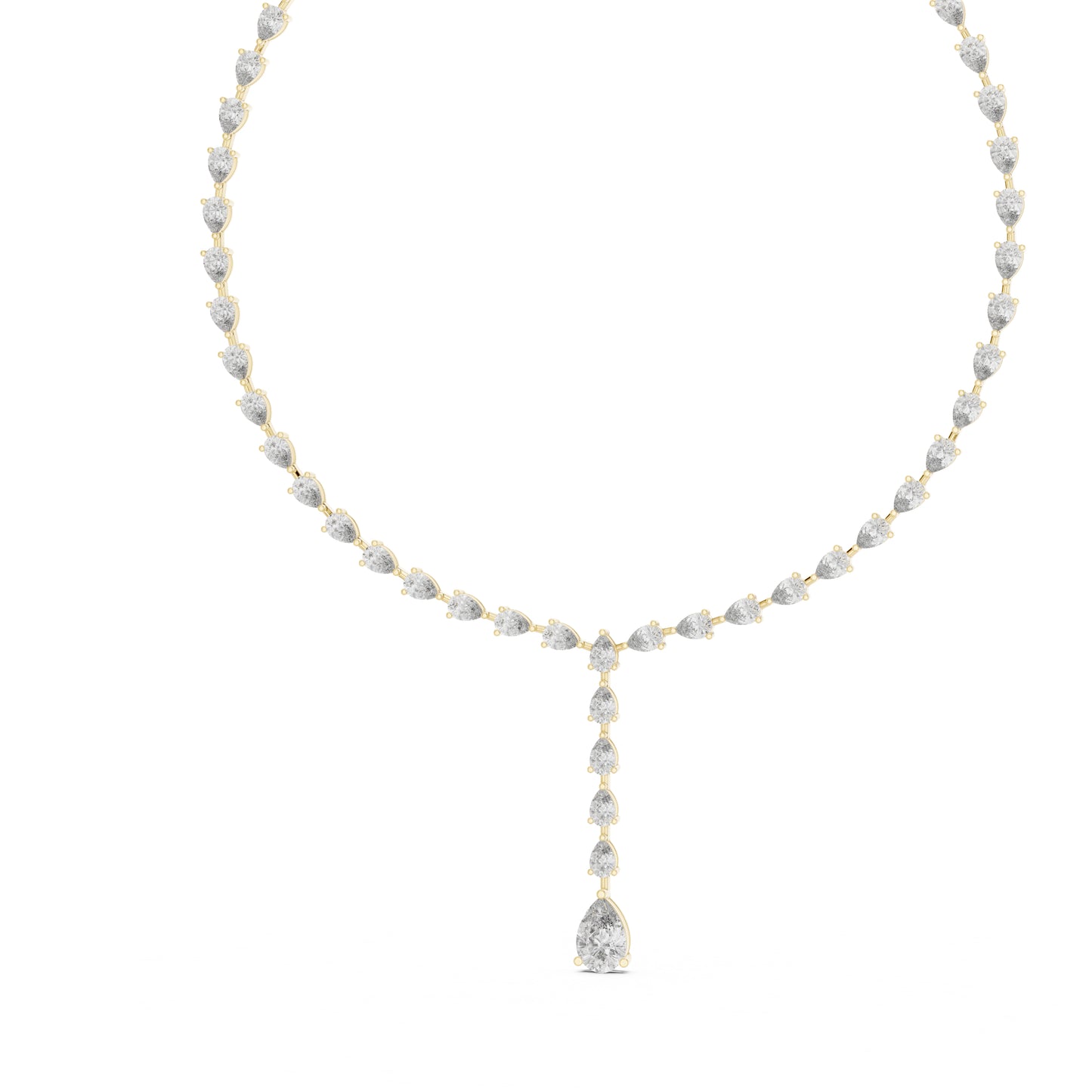 14k Rose Gold Pear Lab-Grown Diamond Party Wear Necklace for Women | Pure Carat