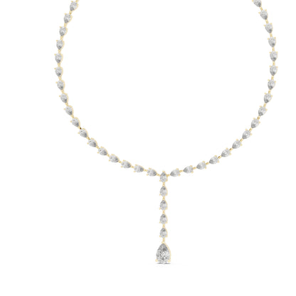 14k Rose Gold Pear Lab-Grown Diamond Party Wear Necklace for Women | Pure Carat