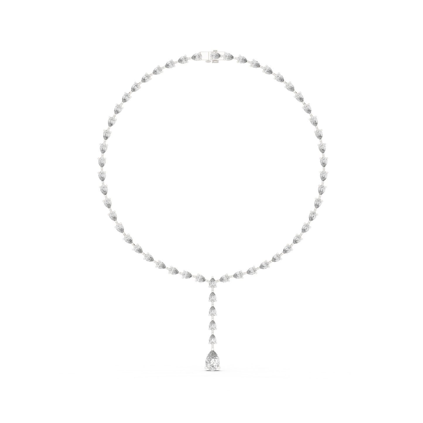 14k Rose Gold Pear Lab-Grown Diamond Party Wear Necklace for Women | Pure Carat