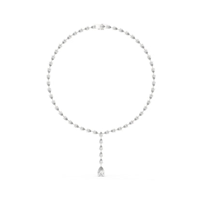14k Rose Gold Pear Lab-Grown Diamond Party Wear Necklace for Women | Pure Carat