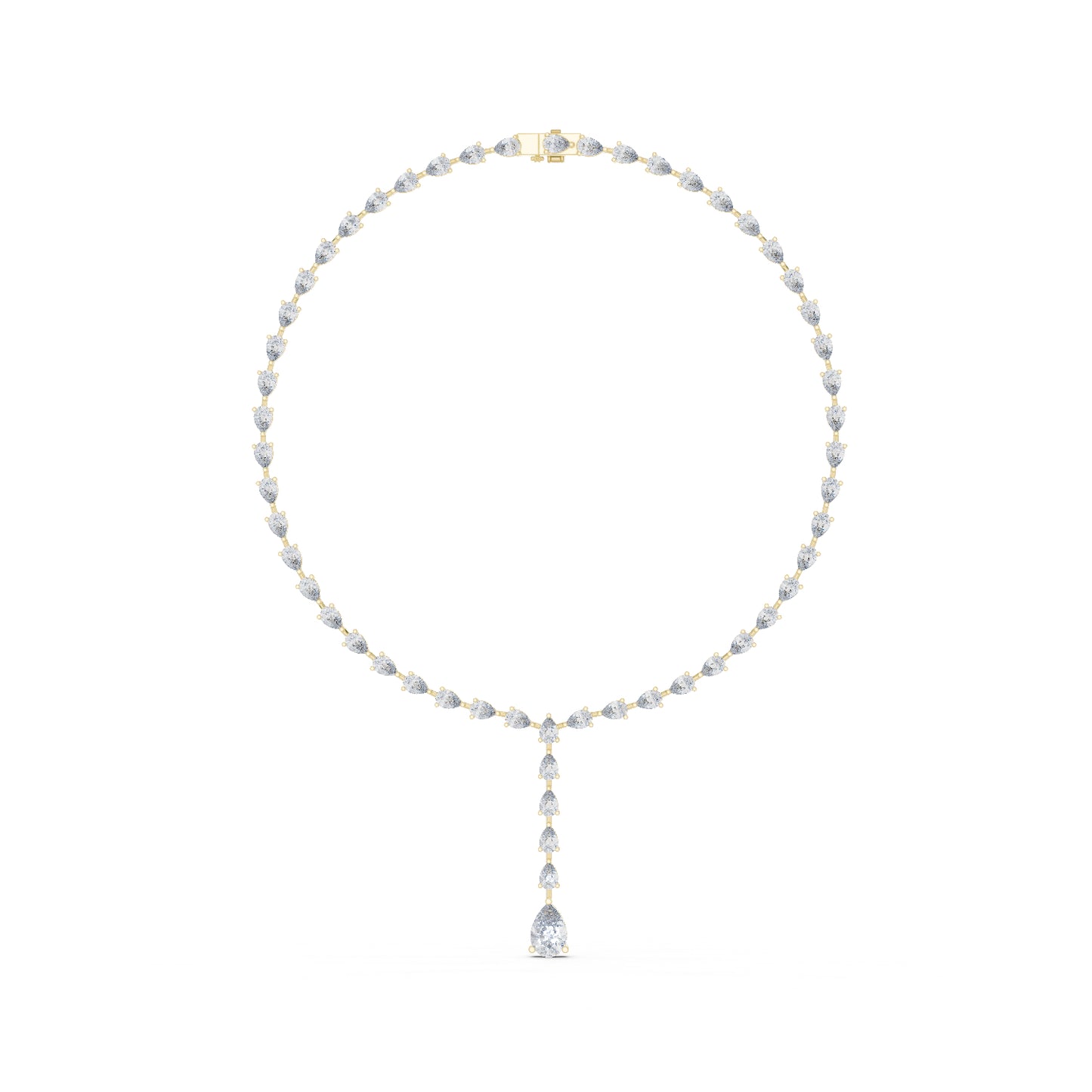 14k Rose Gold Pear Lab-Grown Diamond Party Wear Necklace for Women | Pure Carat