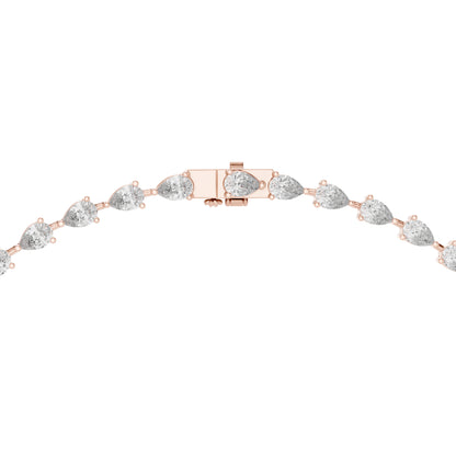14k Rose Gold Pear Lab-Grown Diamond Party Wear Necklace for Women | Pure Carat