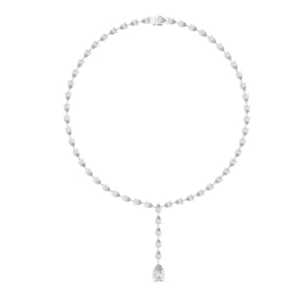 14k Rose Gold Pear Lab-Grown Diamond Party Wear Necklace for Women | Pure Carat
