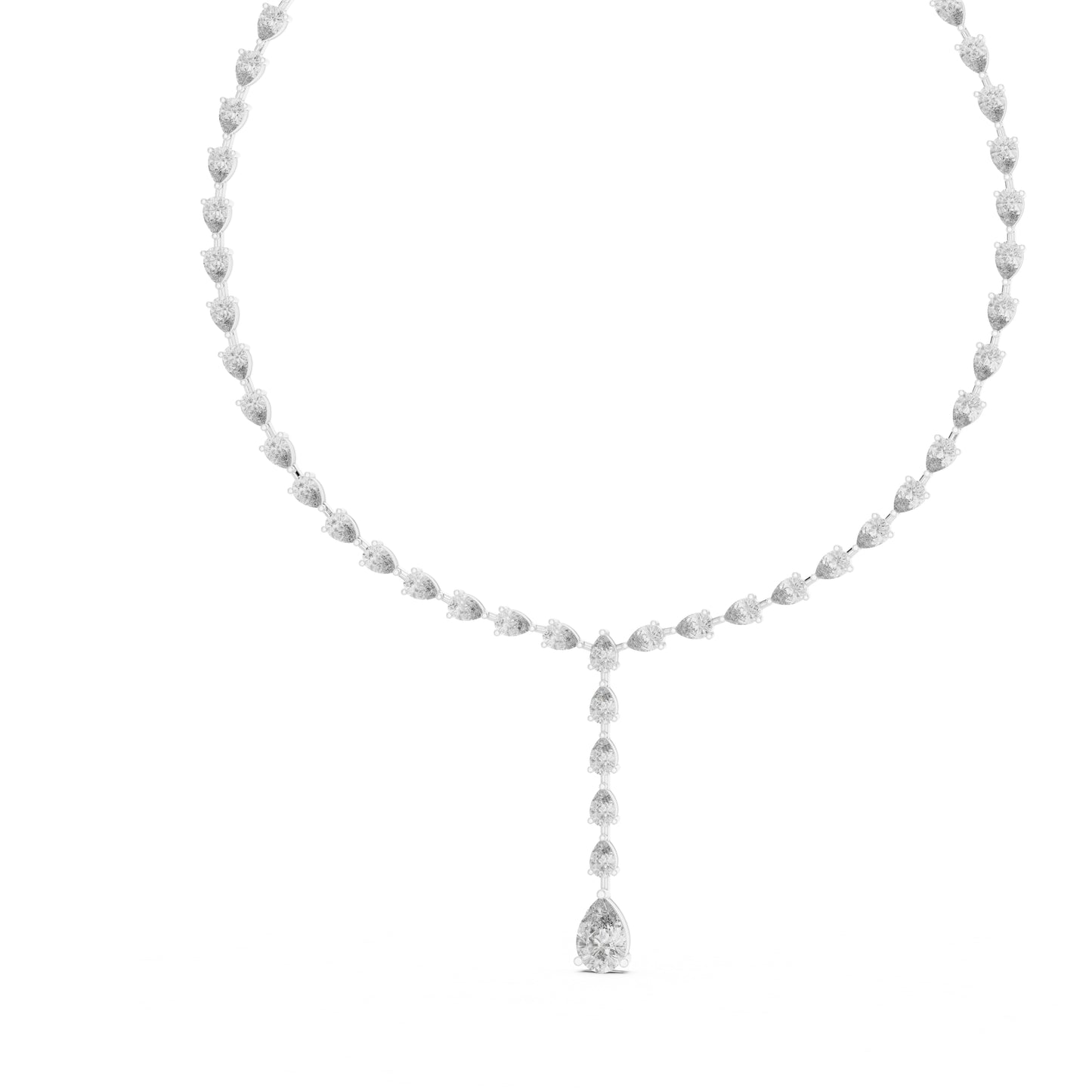 14k Rose Gold Pear Lab-Grown Diamond Party Wear Necklace for Women | Pure Carat