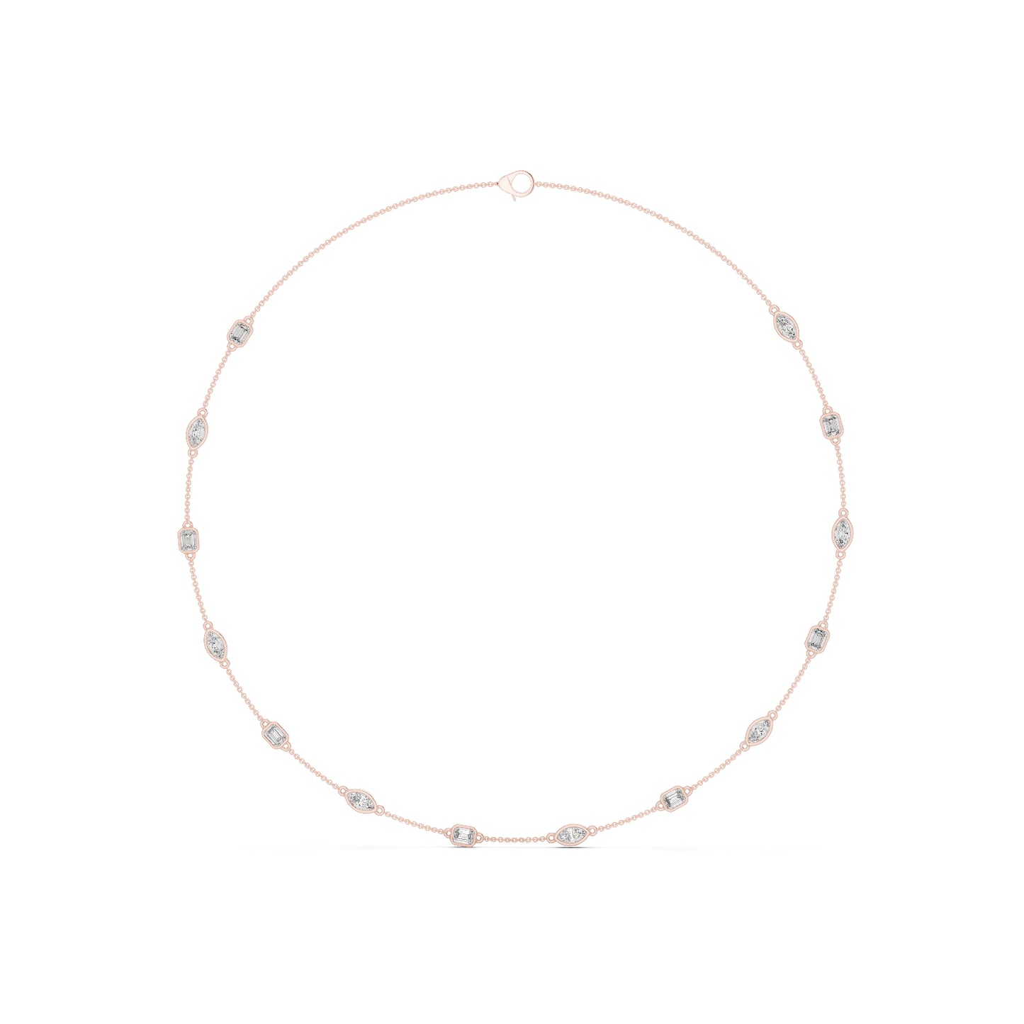 14k Yellow Gold Emerald/Marquise Cut Diamond Office Wear Necklace for Women | Pure Carat