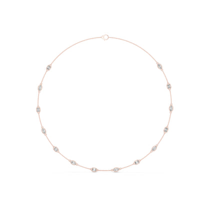 14k Yellow Gold Emerald/Marquise Cut Diamond Office Wear Necklace for Women | Pure Carat