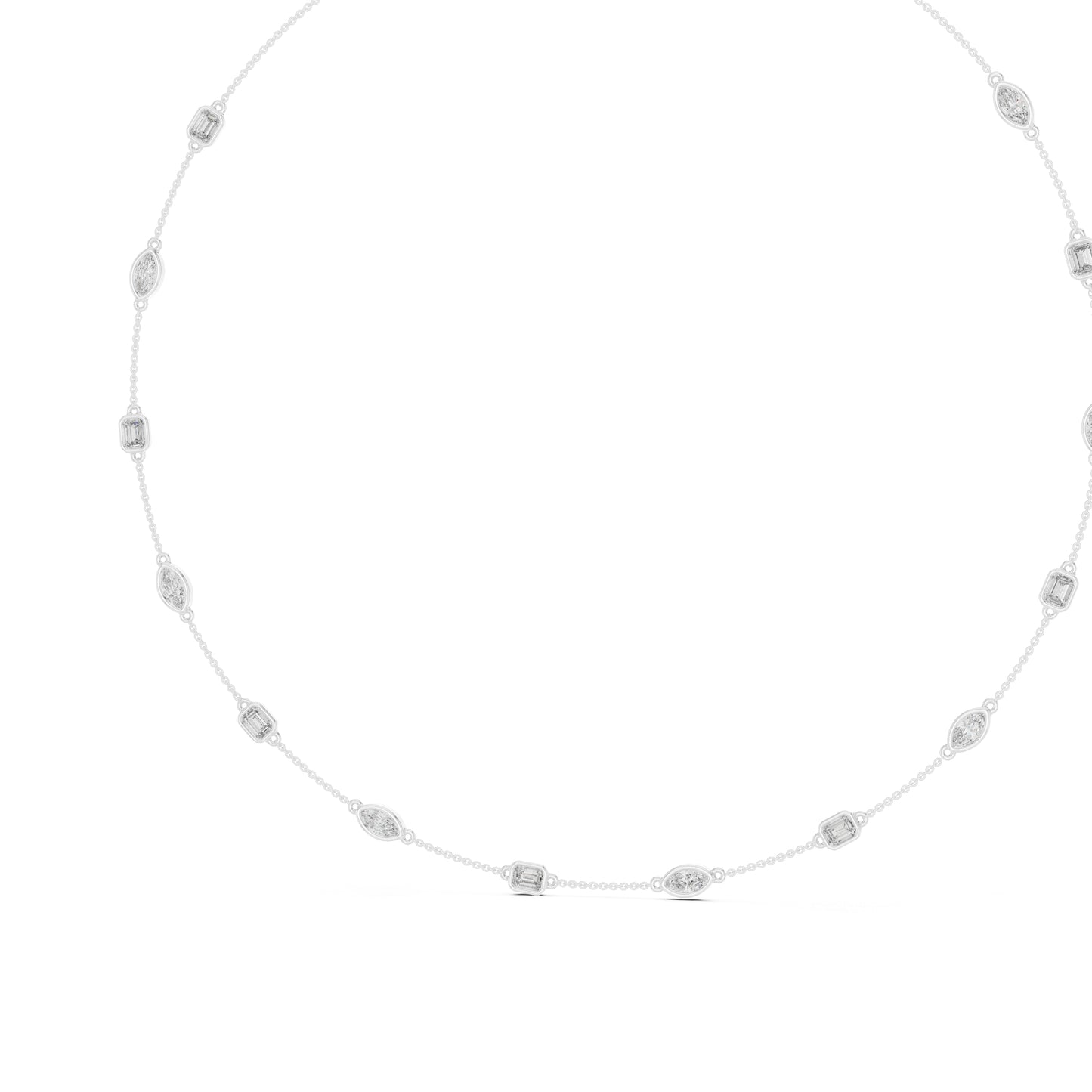 14k Yellow Gold Emerald/Marquise Cut Diamond Office Wear Necklace for Women | Pure Carat