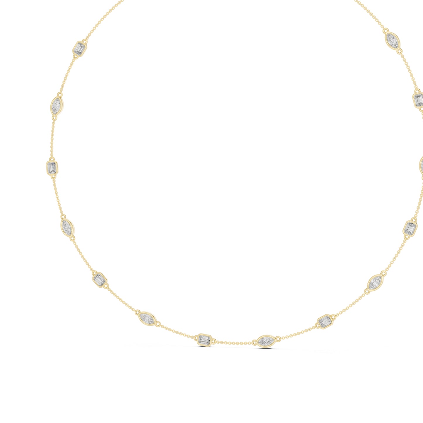 14k Yellow Gold Emerald/Marquise Cut Diamond Office Wear Necklace for Women | Pure Carat