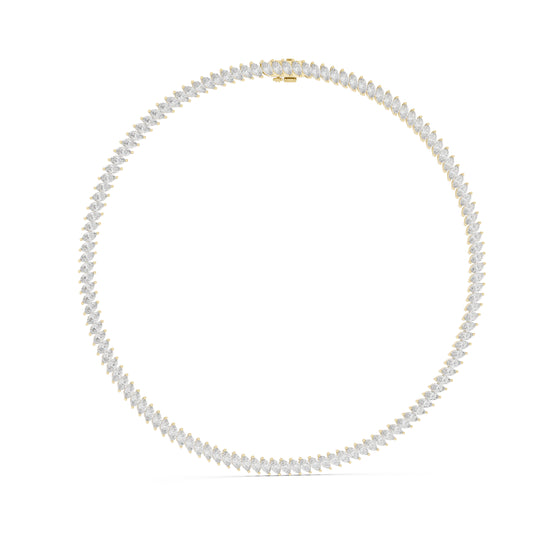 18k Yellow Gold Marquise Lab-Grown Diamond Everyday Wear Necklace for Women | Pure Carat