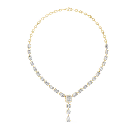 14k White Gold Radiant/Emerald/Cushion/Pear Cut Diamond Engagement Necklace | Pure Carat