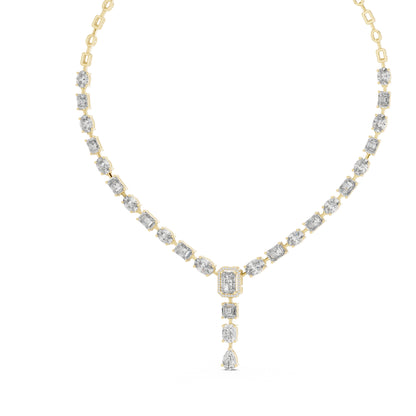 14k White Gold Radiant/Emerald/Cushion/Pear Cut Diamond Engagement Necklace | Pure Carat