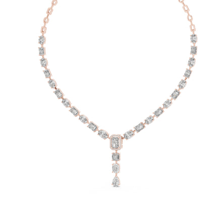 14k White Gold Radiant/Emerald/Cushion/Pear Cut Diamond Engagement Necklace | Pure Carat