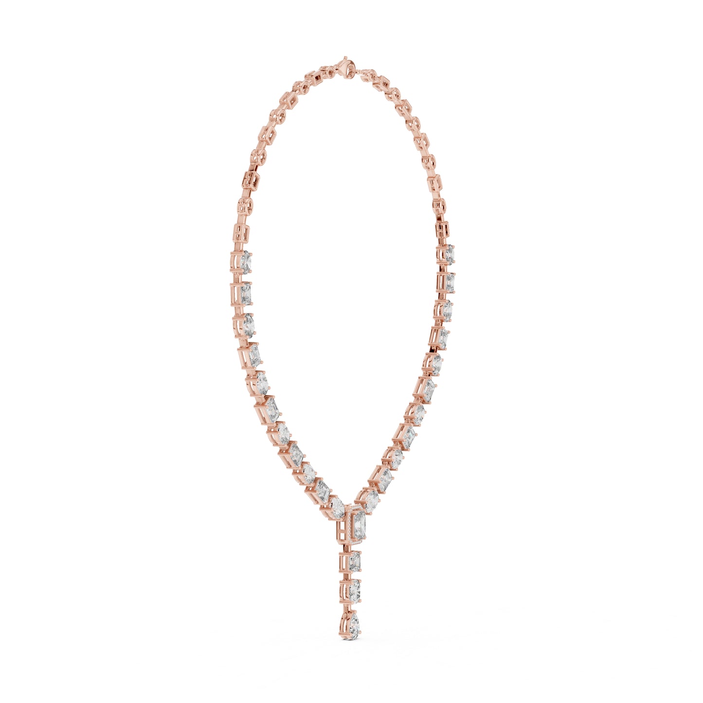 14k White Gold Radiant/Emerald/Cushion/Pear Cut Diamond Engagement Necklace | Pure Carat