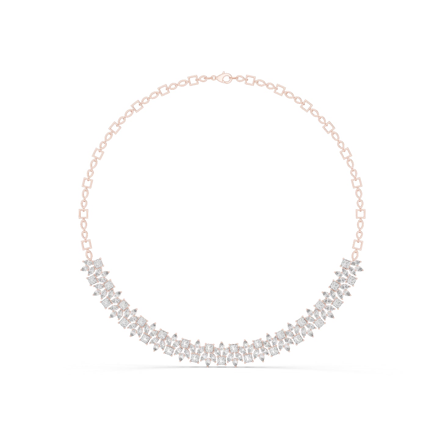 18k Rose Gold Pear/Princess/Marquise Lab-Grown Diamond Anniversary Gift Necklace | Pure Carat