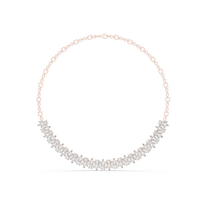 18k Rose Gold Pear/Princess/Marquise Lab-Grown Diamond Anniversary Gift Necklace | Pure Carat