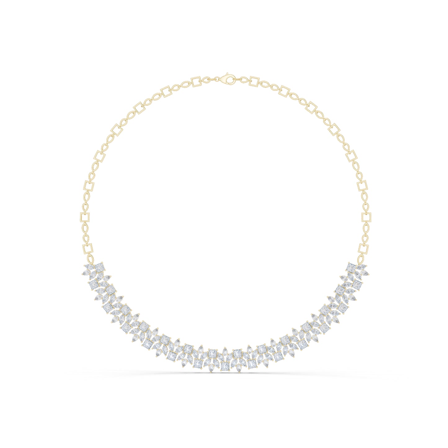 18k Rose Gold Pear/Princess/Marquise Lab-Grown Diamond Anniversary Gift Necklace | Pure Carat